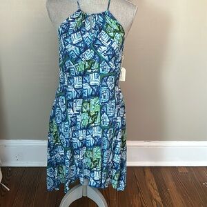 Forever 21 ✨NEW WITH TAGS ✨ women's green patterned short + flowy halter dress